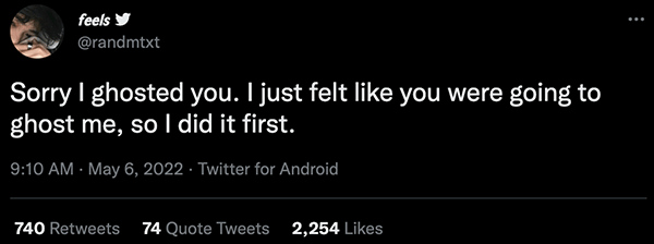 Who can ghost the other first?