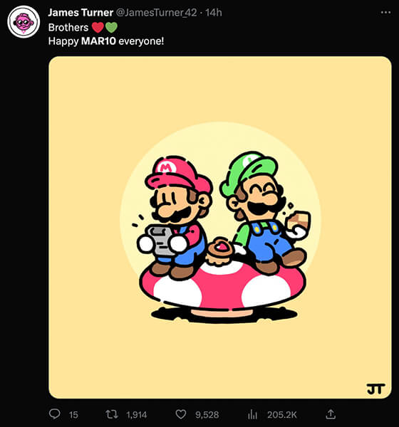 Mar10 celebratory tweet with fan art