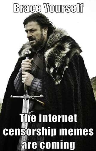 Meekd is often used in Internet censorhip discussions online, which is ironic