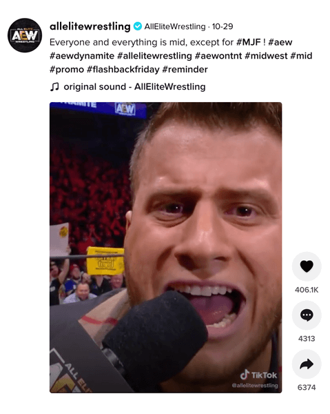 A wrestler whose opinions are mid