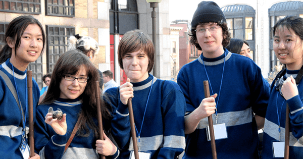 Potterheads dressed up for a Quidditch match